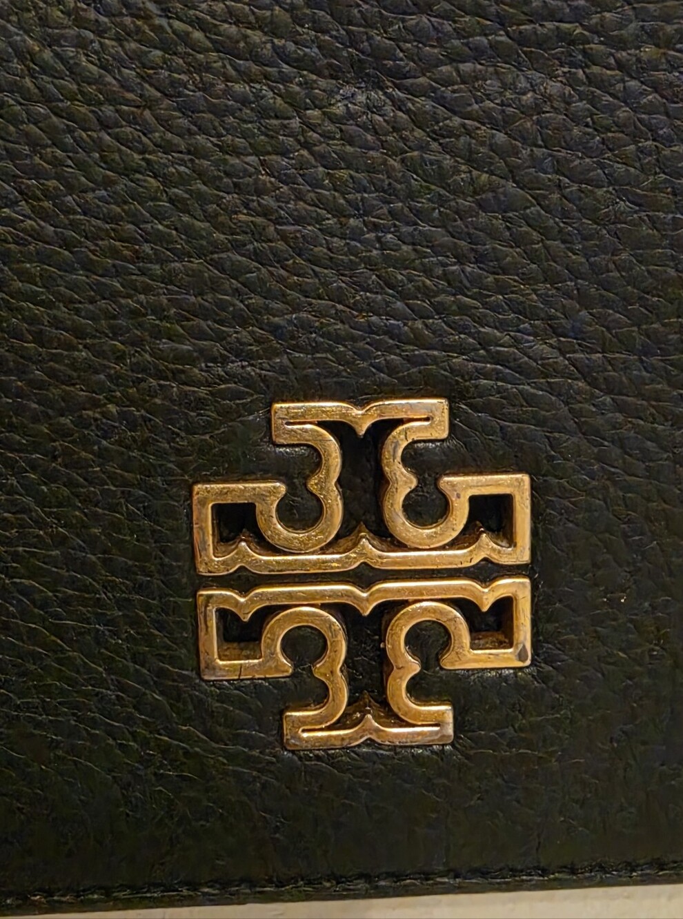 Tory Burch Black Leather Crossbody with Gold Logo Chain - Picture 2 of 11